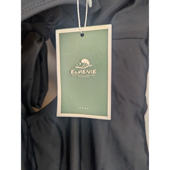 👙 NWT Eomenie Tummy Control Cutout High Waisted Wrap Tie Back 1PC Swimsuit L - Picture 5 of 8